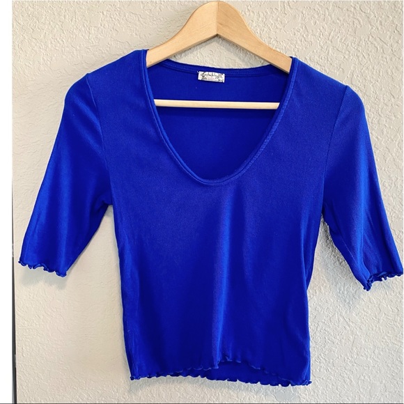 Free People Up All Night Top Blue - Picture 3 of 9